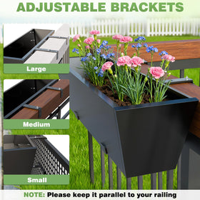 HAYOHRT 36in planter shows drainage holes to support healthy plants on a balcony
