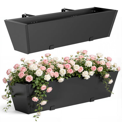 HAYOHRT 36in railing planter with adjustable brackets for flexible balcony setup