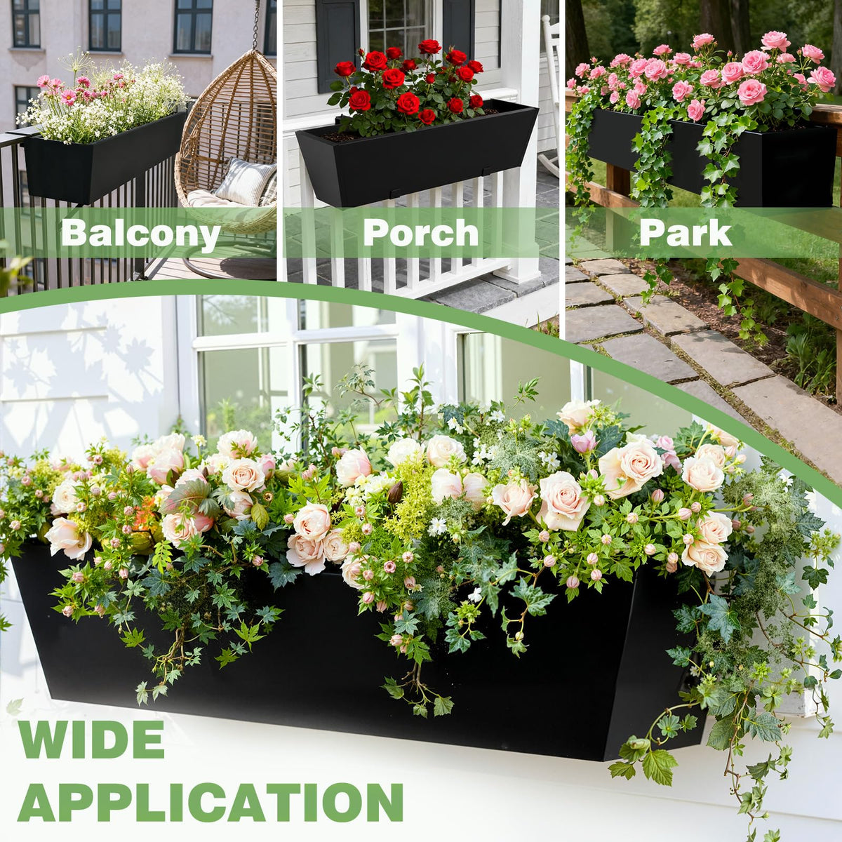 HAYOHRT compact 36in design fits tight railing spaces while maximizing greenery