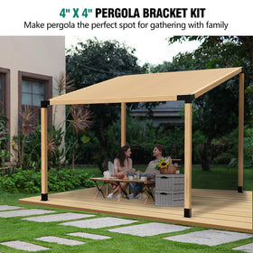HAYOHRT post base anchoring the pergola to the ground