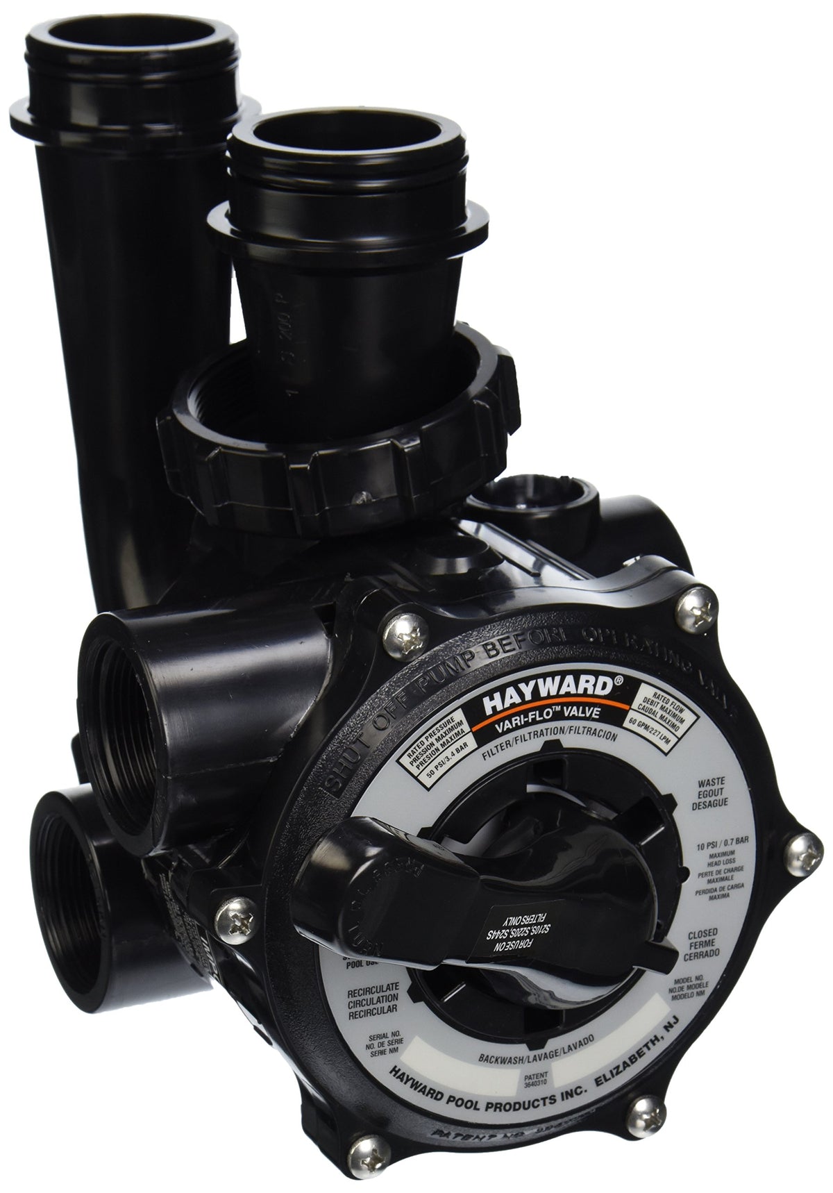 Hayward SP0710X62 Vari-Flo valve with gauge for pool filtration systems