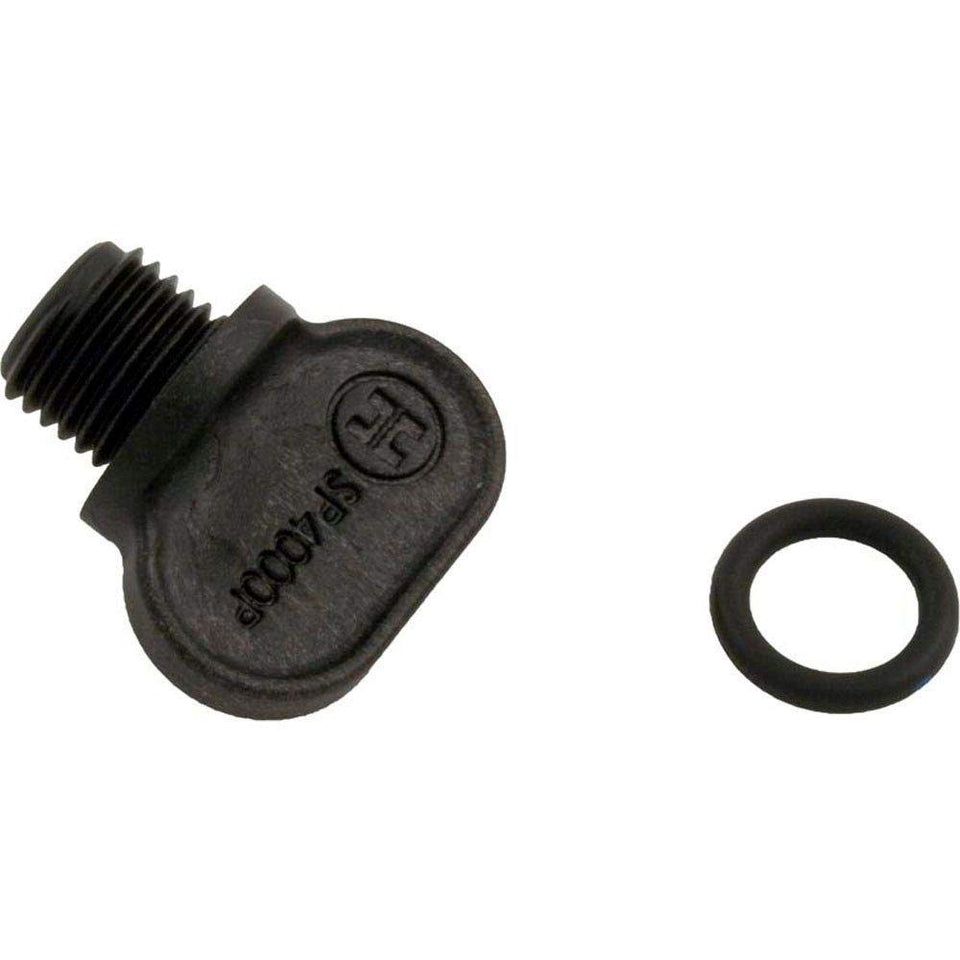 Hayward SPX4000FG drain plug mounting plate assembly shown for secure pump seal