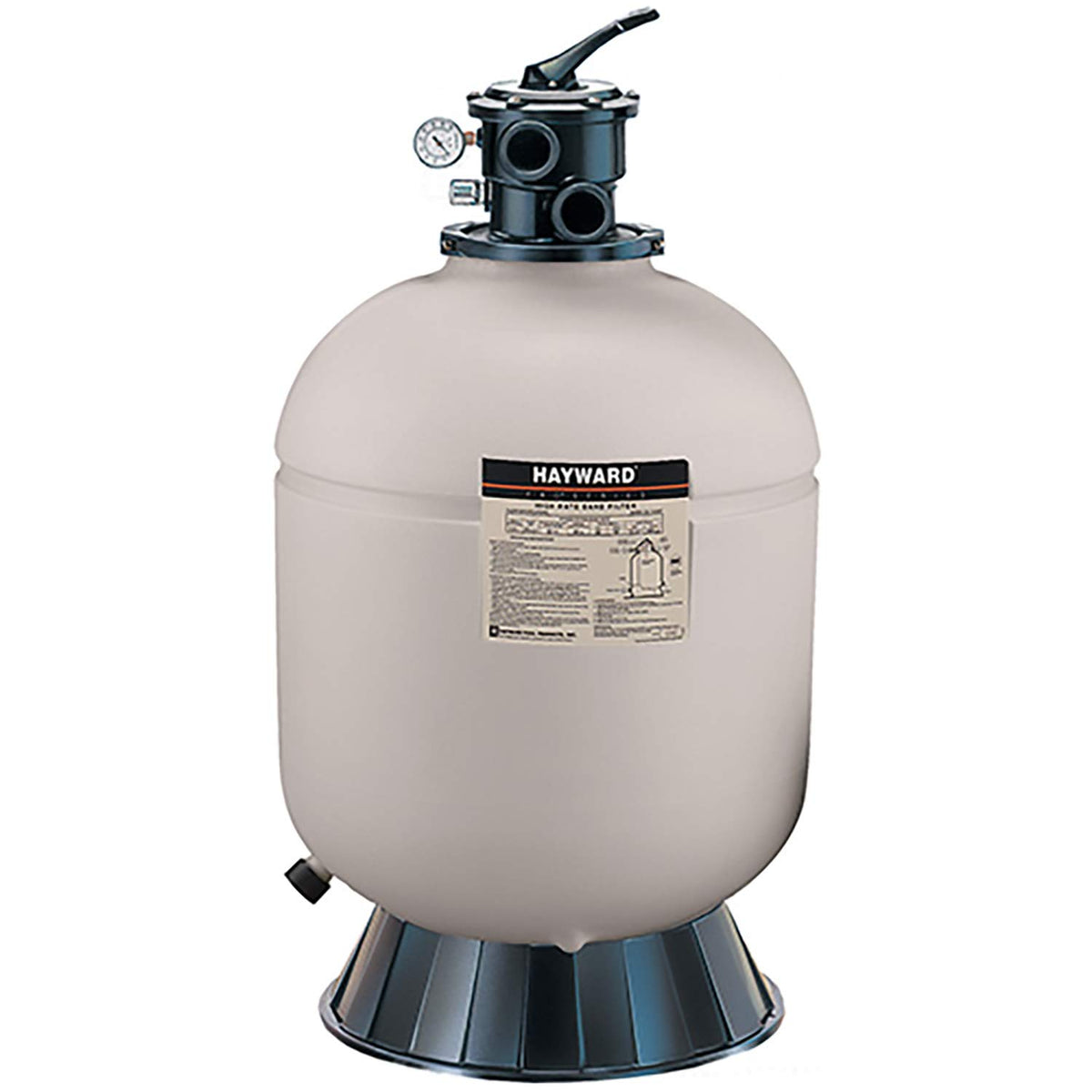 Hayward W3S210T ProSeries sand filter, front view, efficient filtration for above-ground pools