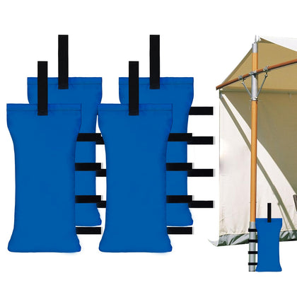 HAZBEN 4-pack blue canopy weights stabilize a pop-up canopy on windy days