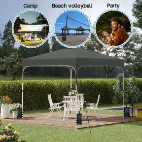 HAZBEN hook-loop closure keeps canopy legs secure during breezy events.