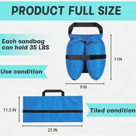 HAZBEN three-compartment blue weights wrap securely around canopy legs.