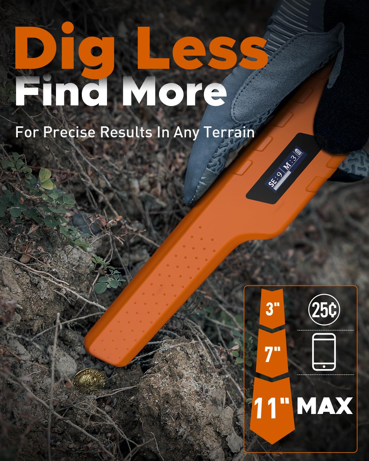 Hazlewolke pinpointer waterproof body shown in wet conditions for reliability.
