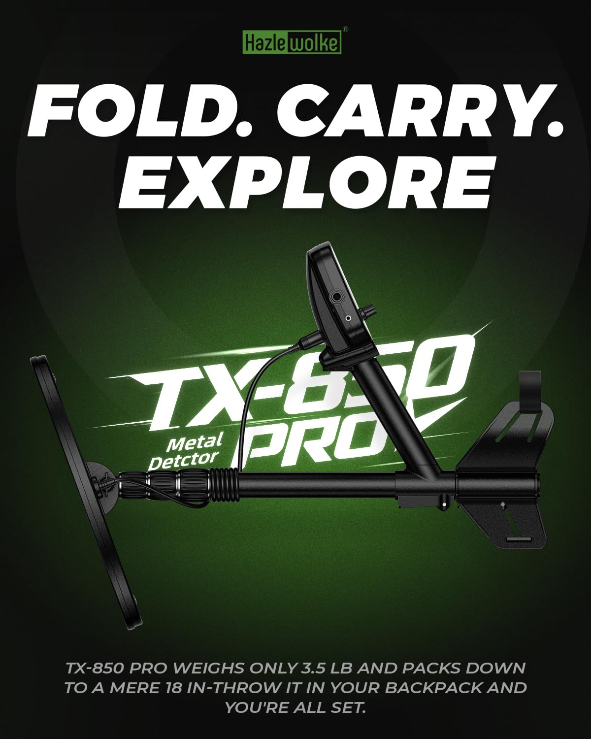 Hazlewolke TX-850 PRO ergonomic, adjustable shaft for comfortable use