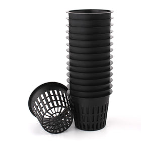 HAZOULEN Garden Net Cups side view showing 3 inch hole compatibility for hydroponics