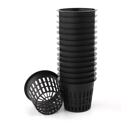 HAZOULEN Garden Net Cups side view showing 3 inch hole compatibility for hydroponics