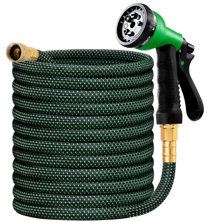 HBlife 75ft garden hose rolled for easy storage and portability.