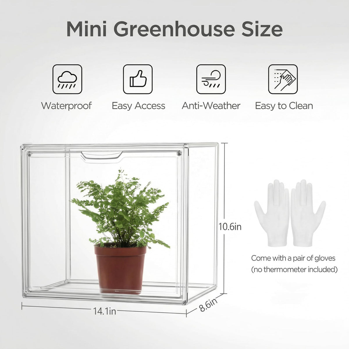 HBlife Mini Greenhouse features a magnetic door for easy access.