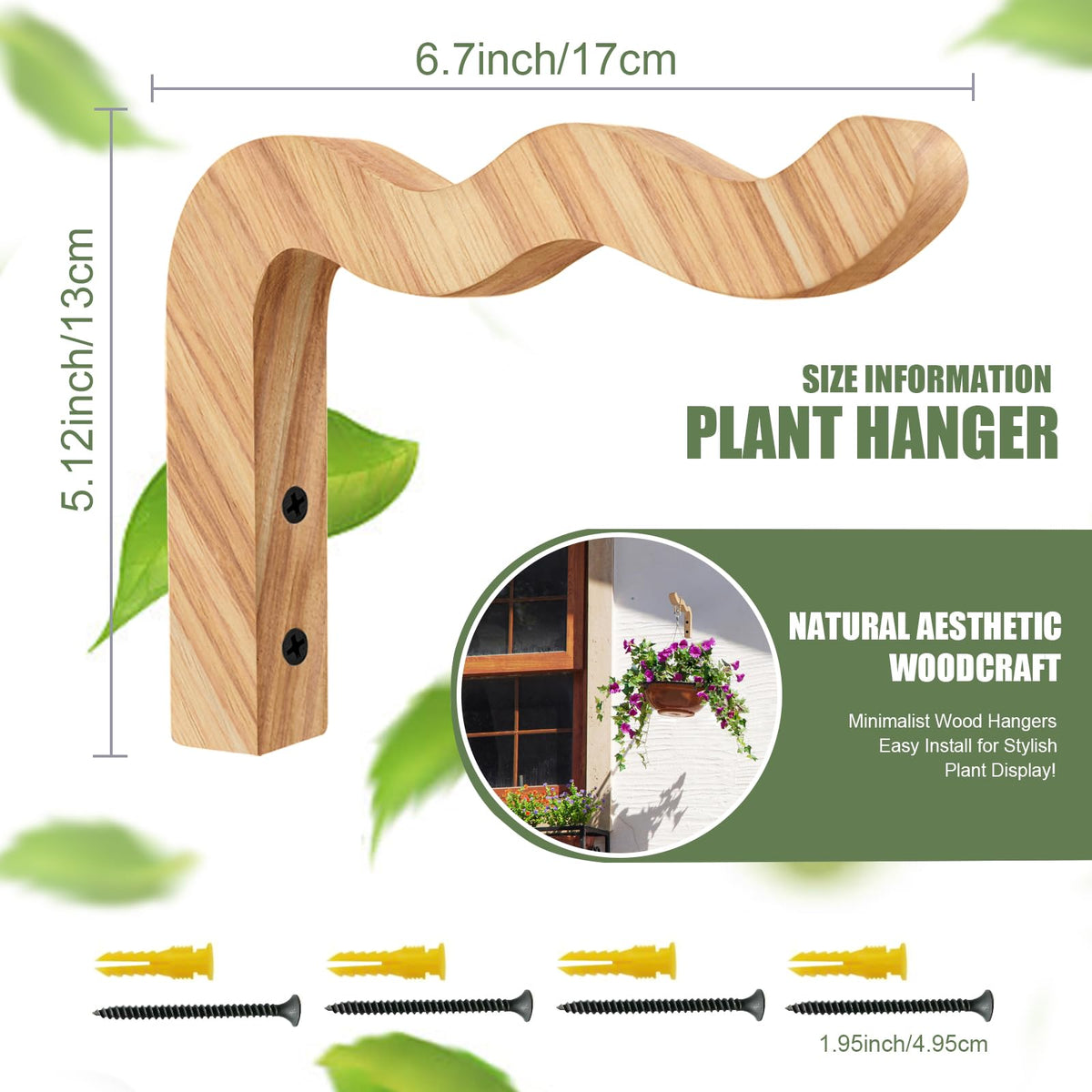 HCDHAKN wooden-wall planter bracket emphasizes sturdy support for lightweight pots