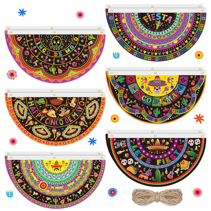 HCEWSBFD Cinco de Mayo bunting flags brighten outdoor fiestas.