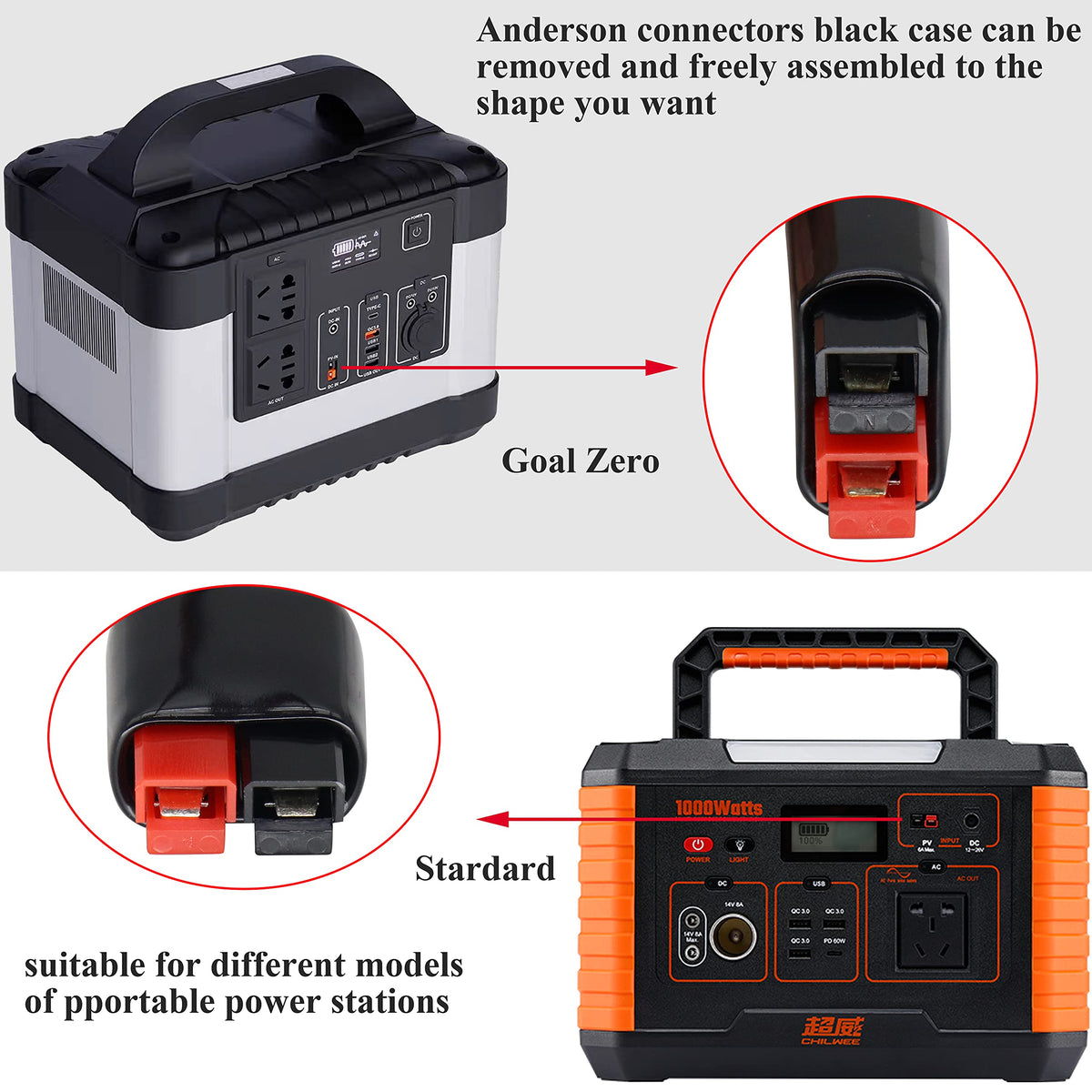 HCFeng 45A power pole compatibility for robust connections.