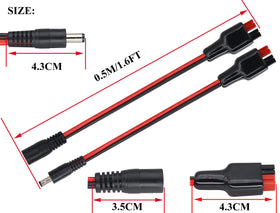 HCFeng Anderson connector with black negative lead for secure battery links.