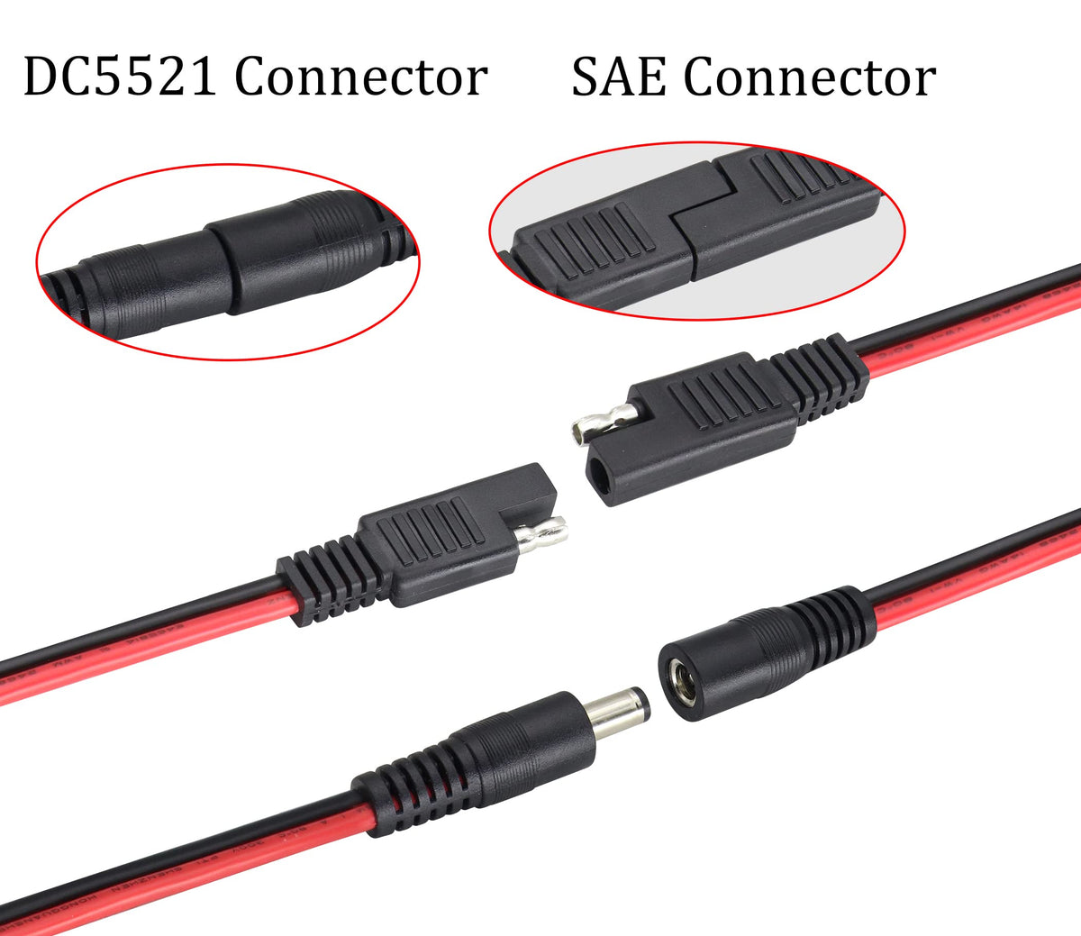 HCFeng DC adapter 3.5x1.35mm tip for small connectors.