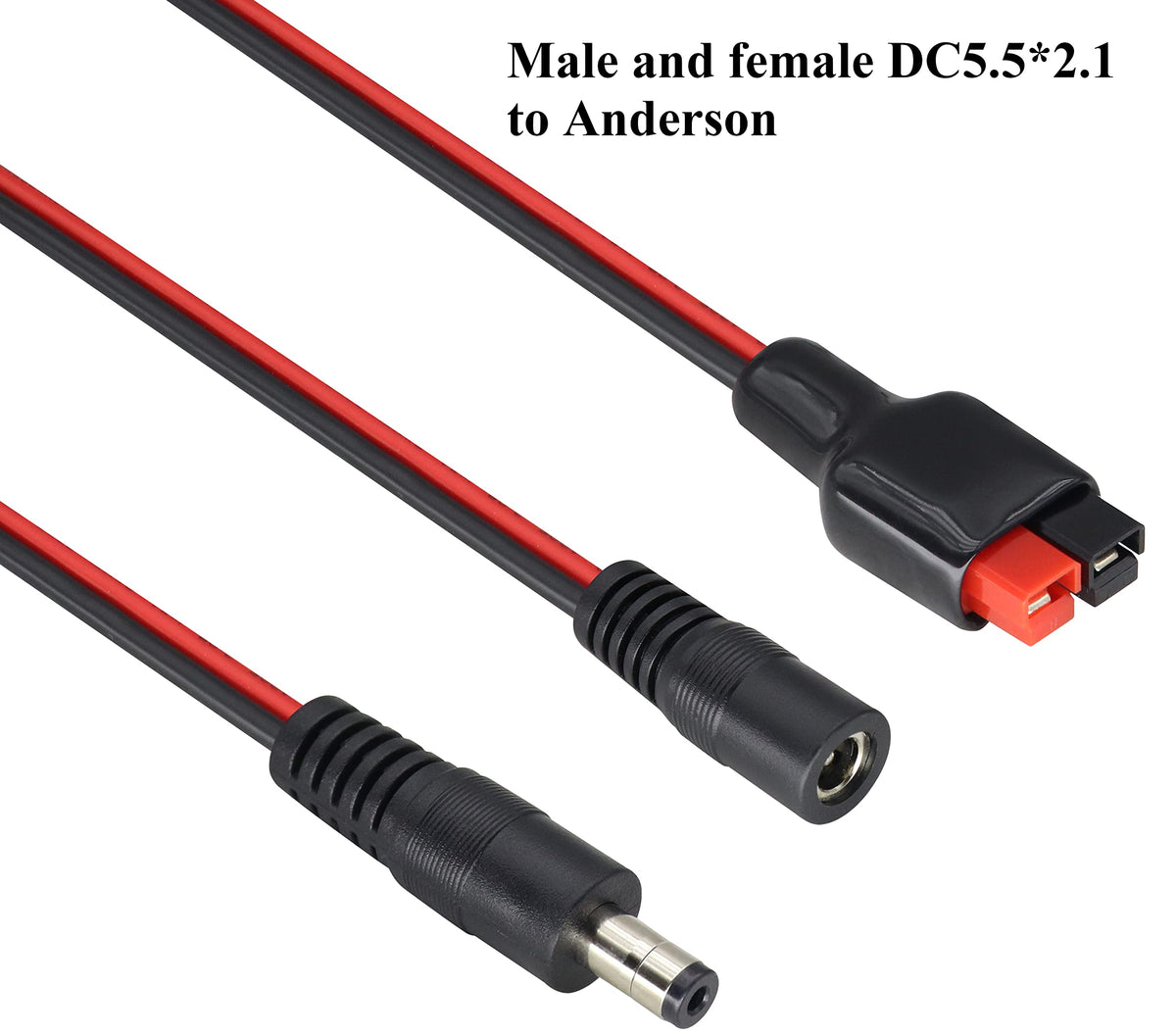 HCFeng DC5.5x2.1mm male end on 14AWG cable for portable charging.