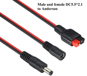 HCFeng DC5.5x2.1mm male end on 14AWG cable for portable charging.