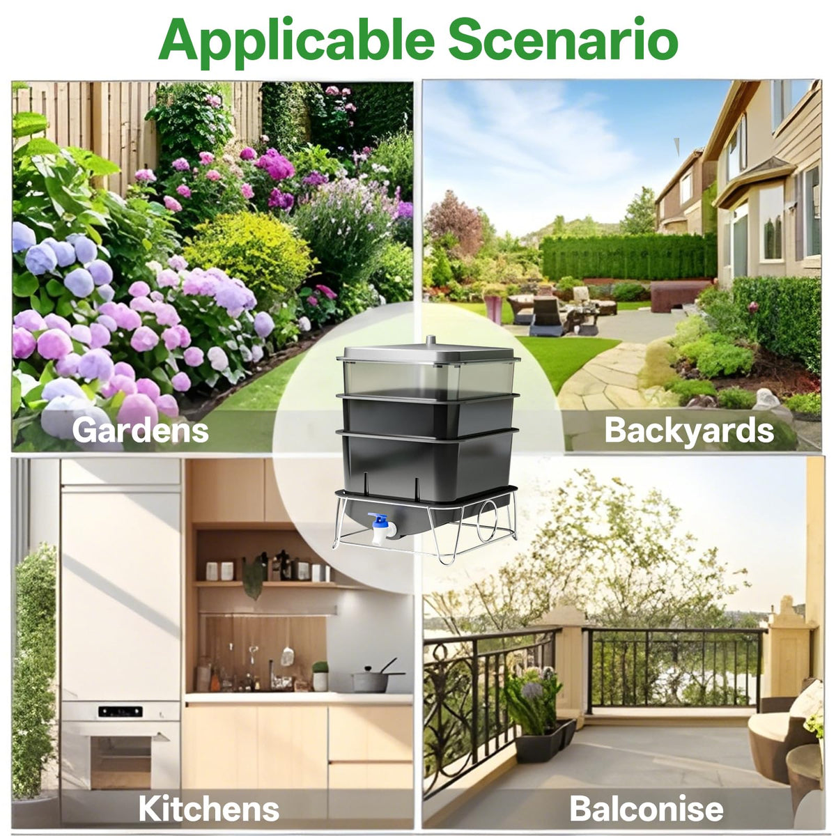 HCGADON continuous-composting setup supports steady harvest cycles.