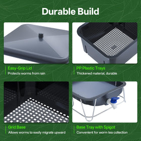 HCGADON indoor-outdoor compost bin suits kitchens, balconies, and gardens.