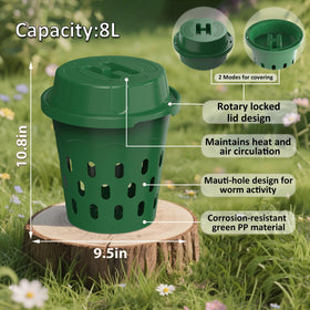 HCGADON 8L worm composter with aeration for faster decomposition.
