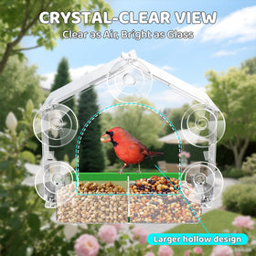 HCGADON five-suction-cup design keeps the feeder securely on glass.