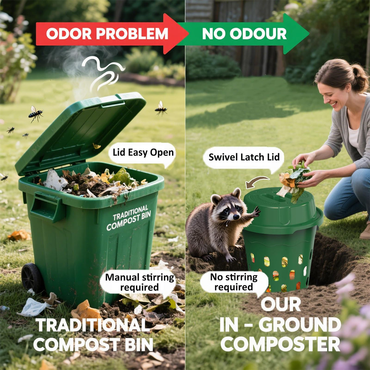 HCGADON worm composter kit showing the dual-bin system for continuous composting.