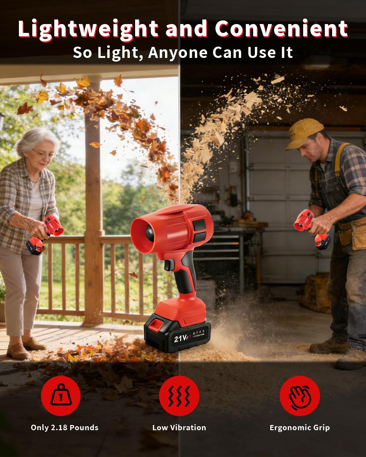 HCPPKZL Power Leaf Blower dual-battery case keeps gear organized