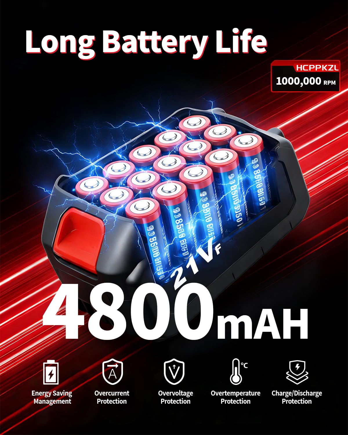 HCPPKZL Power Leaf Blower fast charger included for quick recharging
