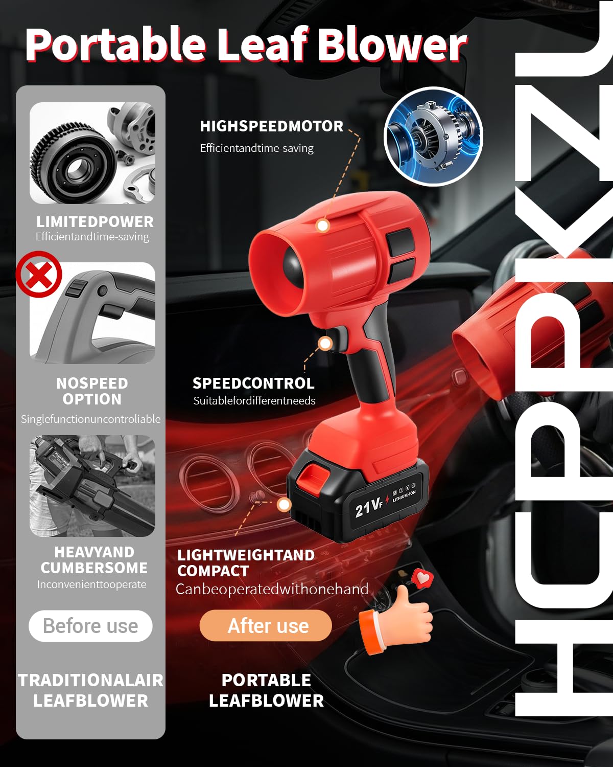 HCPPKZL Power Leaf Blower lightweight design for easy maneuvering