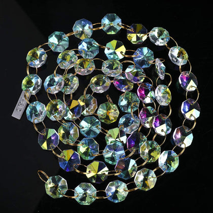 HD Dora 6ft AB-color octagon beads for elegant ceiling decoration and color-pop ambiance.