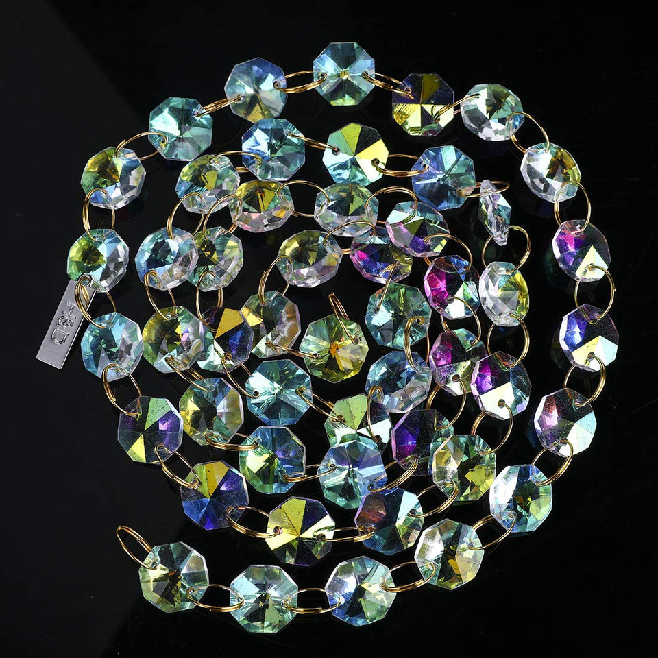 HD Dora 6ft AB-color octagon beads for elegant ceiling decoration and color-pop ambiance.