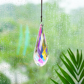 H&D AB-coated crystal suncatcher reflects sun into lively rainbows.