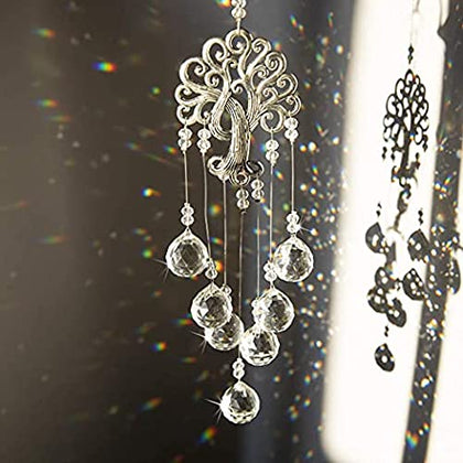 H and D Hyaline Dora garden suncatcher with tree of life creates rainbows in sunlight