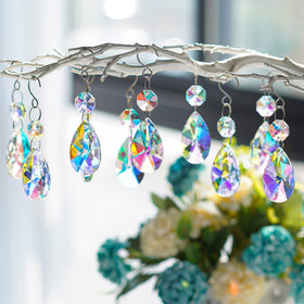 HD Hyaline Dora 38mm crystal prism pear pendant reflecting sunlight beautifully