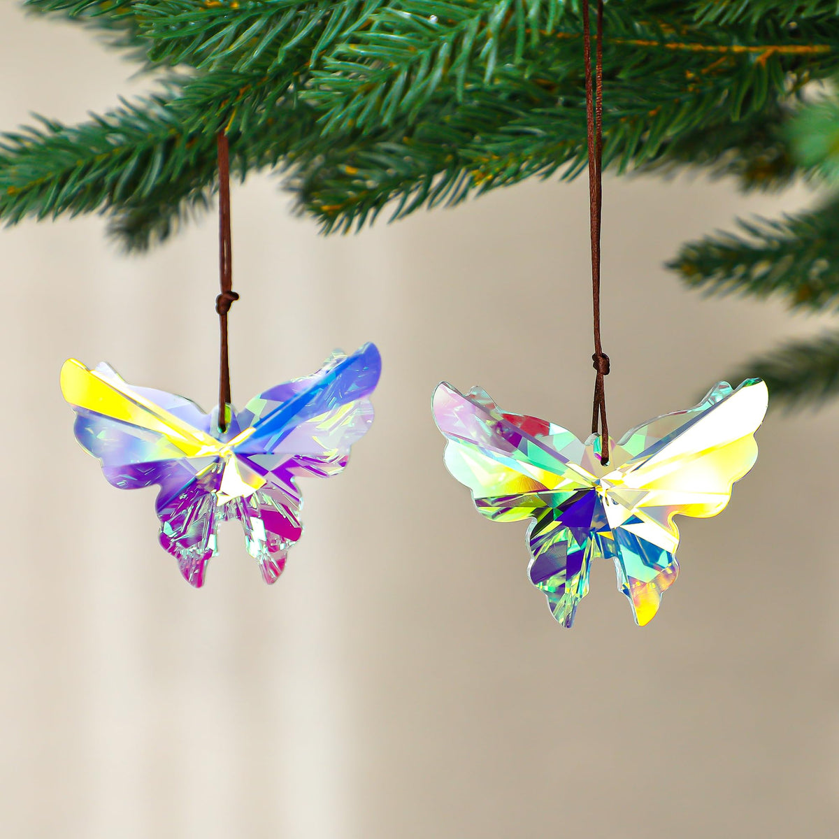 H&D HYALINE & DORA window butterfly decor sparkles with rainbow shimmer