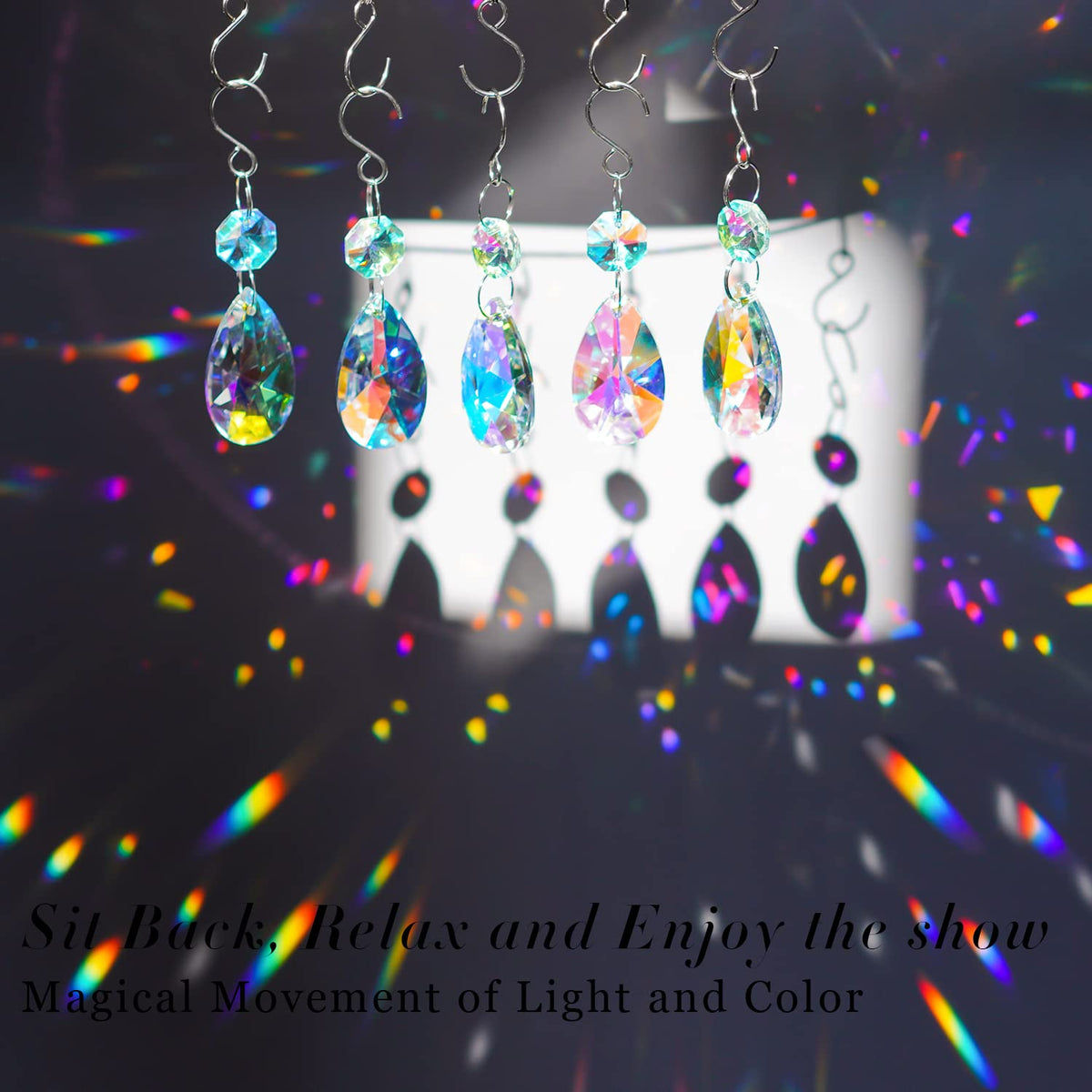 HD Hyaline Dora chandelier suncatcher pear pendants in AB colors