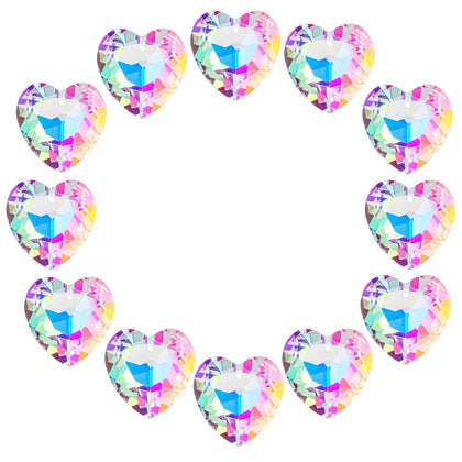 H&D Hyaline & Dora crystal heart prisms in sunlight cast gentle rainbows.