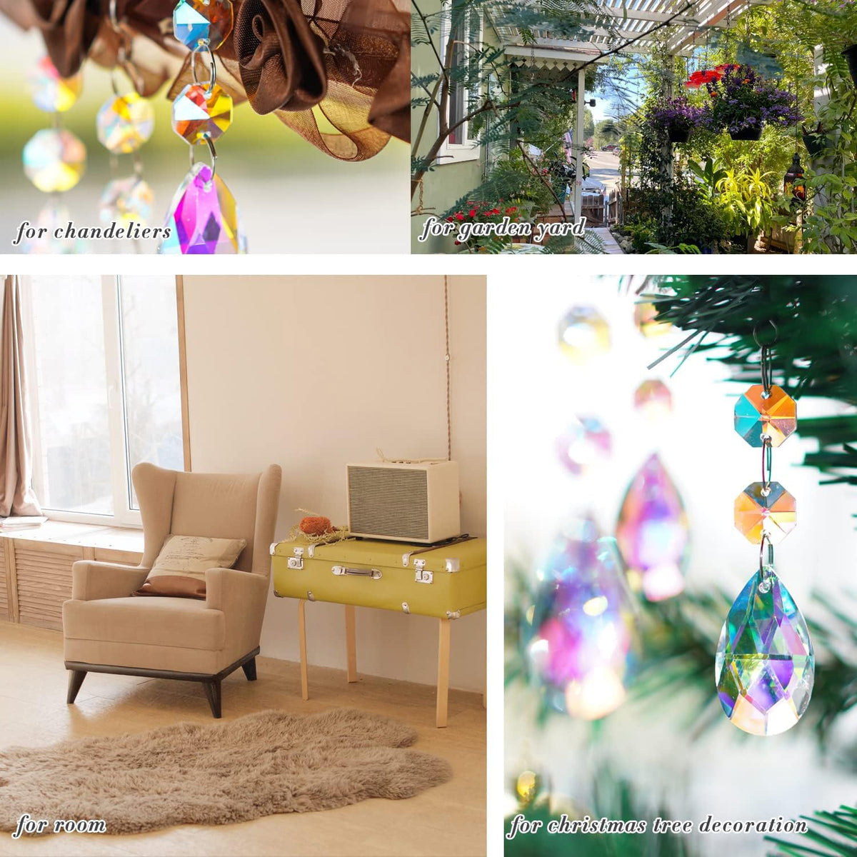 HD Hyaline & Dora crystal strands suit chandeliers, lamps, and decor.