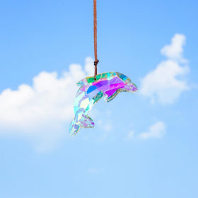 H&D Hyaline & Dora dolphin prism suncatcher lights garden with rainbows.