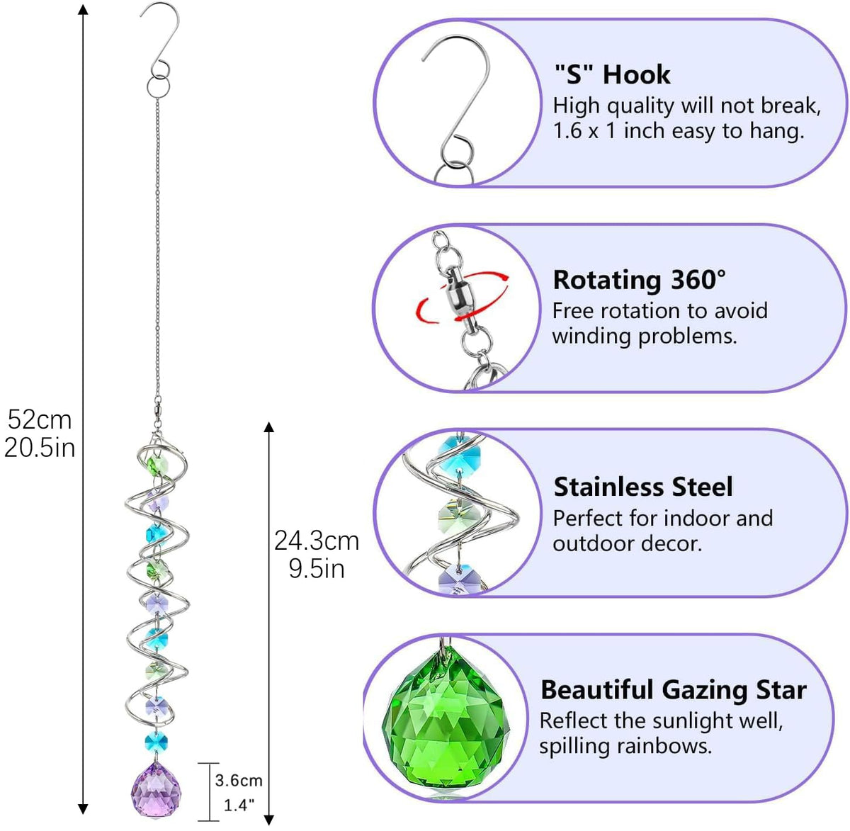 HD Hyaline & Dora easy-hang sun catcher creates glittering ambient light