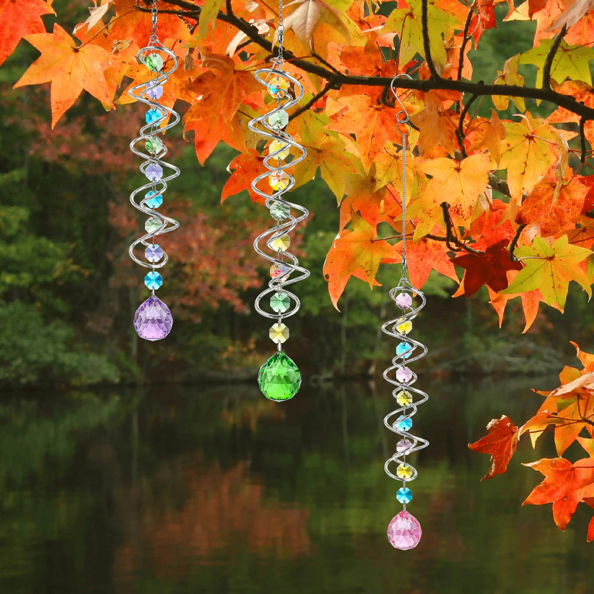 HD Hyaline & Dora crystal wind spinner adds calming, colorful light to spaces