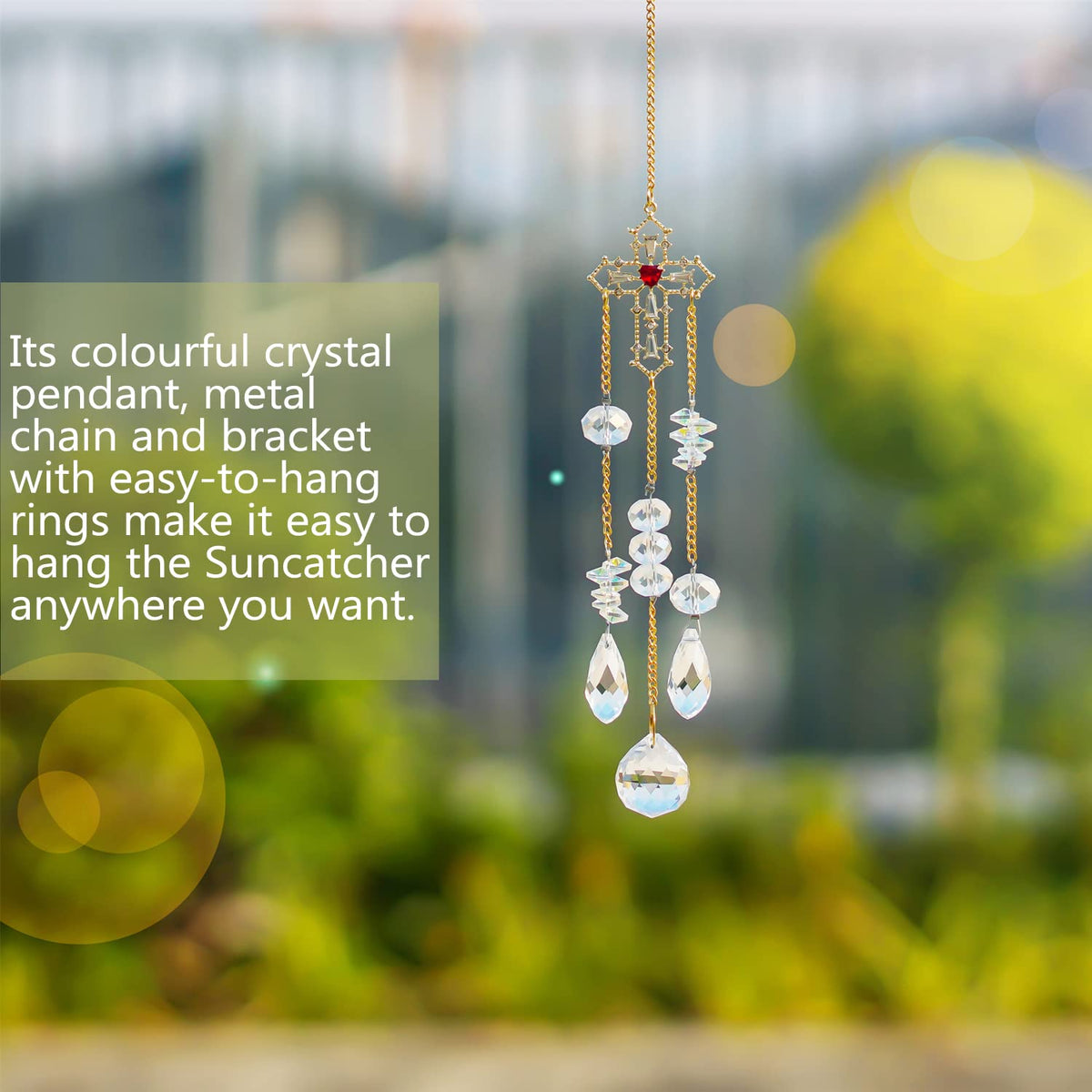 H&D HYALINE & DORA glass crystal chandelier cross decor