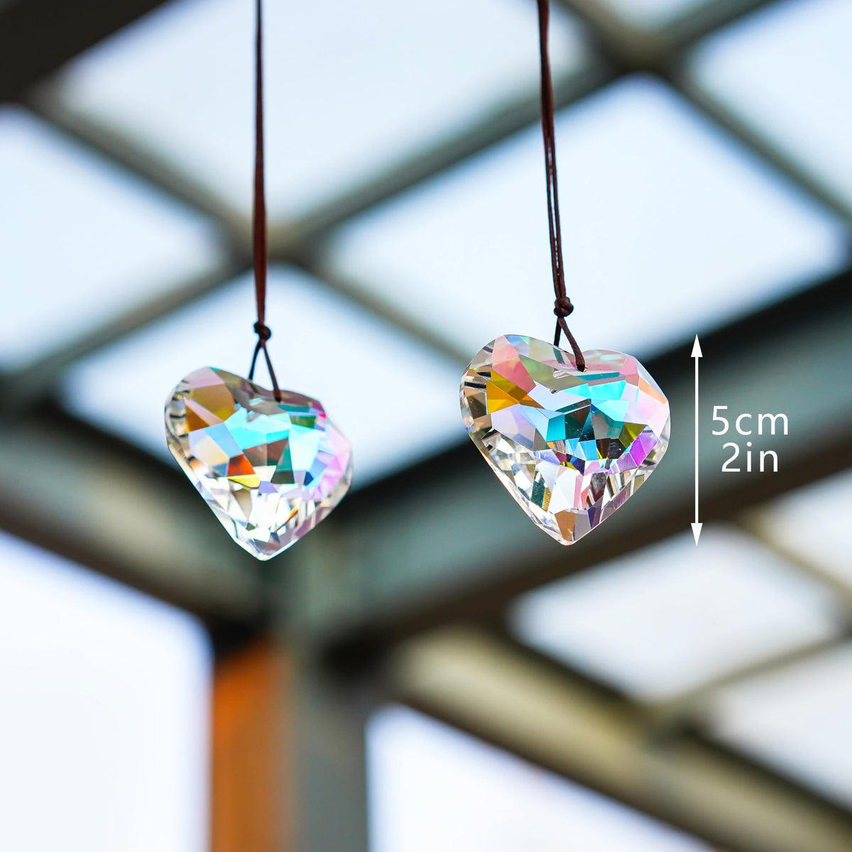 K9 crystal heart prism 50mm reflects sun for shimmering walls by H&D HYALINE & DORA