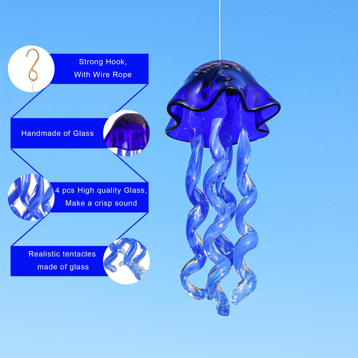 H&D Hyaline & Dora brass-hook wind chime for easy outdoor hanging