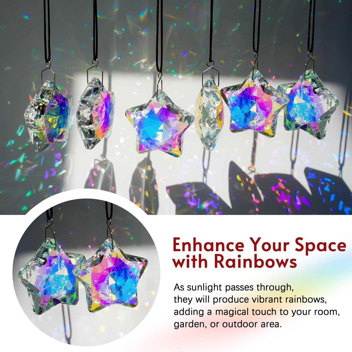H&D Hyaline & Dora rainbow maker prism 2in AB brightens outdoor spaces.