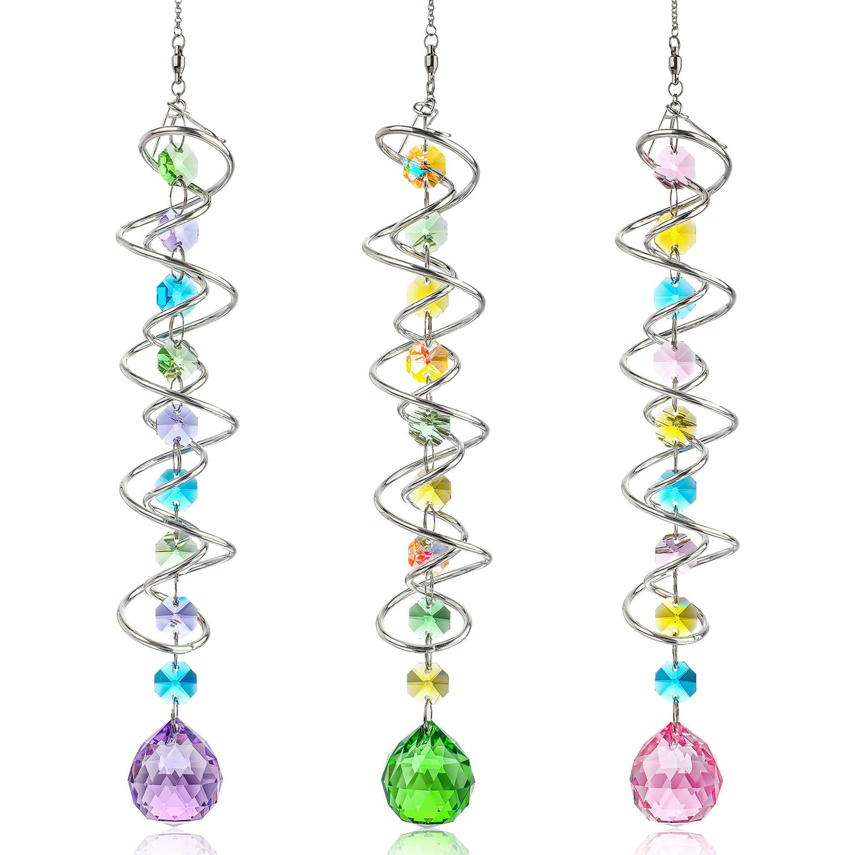 HD Hyaline & Dora sun catcher with double-spiral ball brightens garden windows