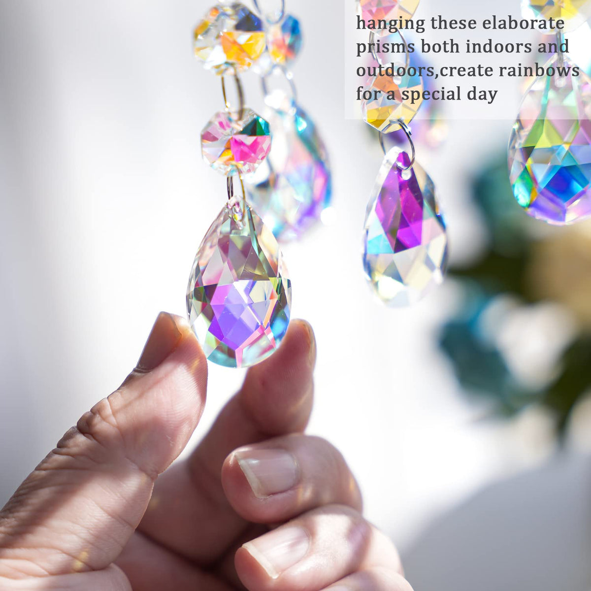 HD Hyaline & Dora suncatcher hangs near windows to catch light.