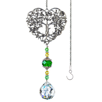 H&D Hyaline & Dora tree of life crystal suncatcher heart shape casting rainbows